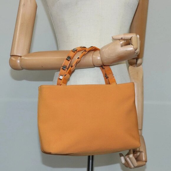 Salvatore Ferragamo Hand Bag Canvas Orange Auth 103650 - Picture 3 of 16